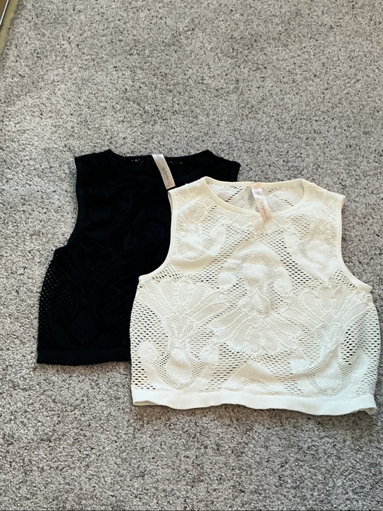 By Together Tops - New By Together Bundle of 2 Seamless High Neck Tank Tops ~ Black and Cream
